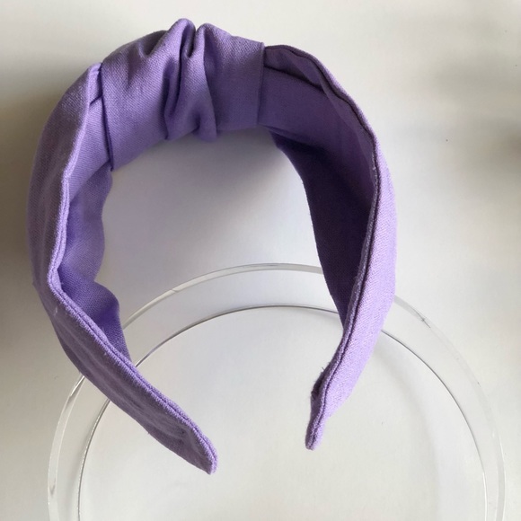 Yobys' Floral Violet Linen Knot Headband - Picture 7 of 8